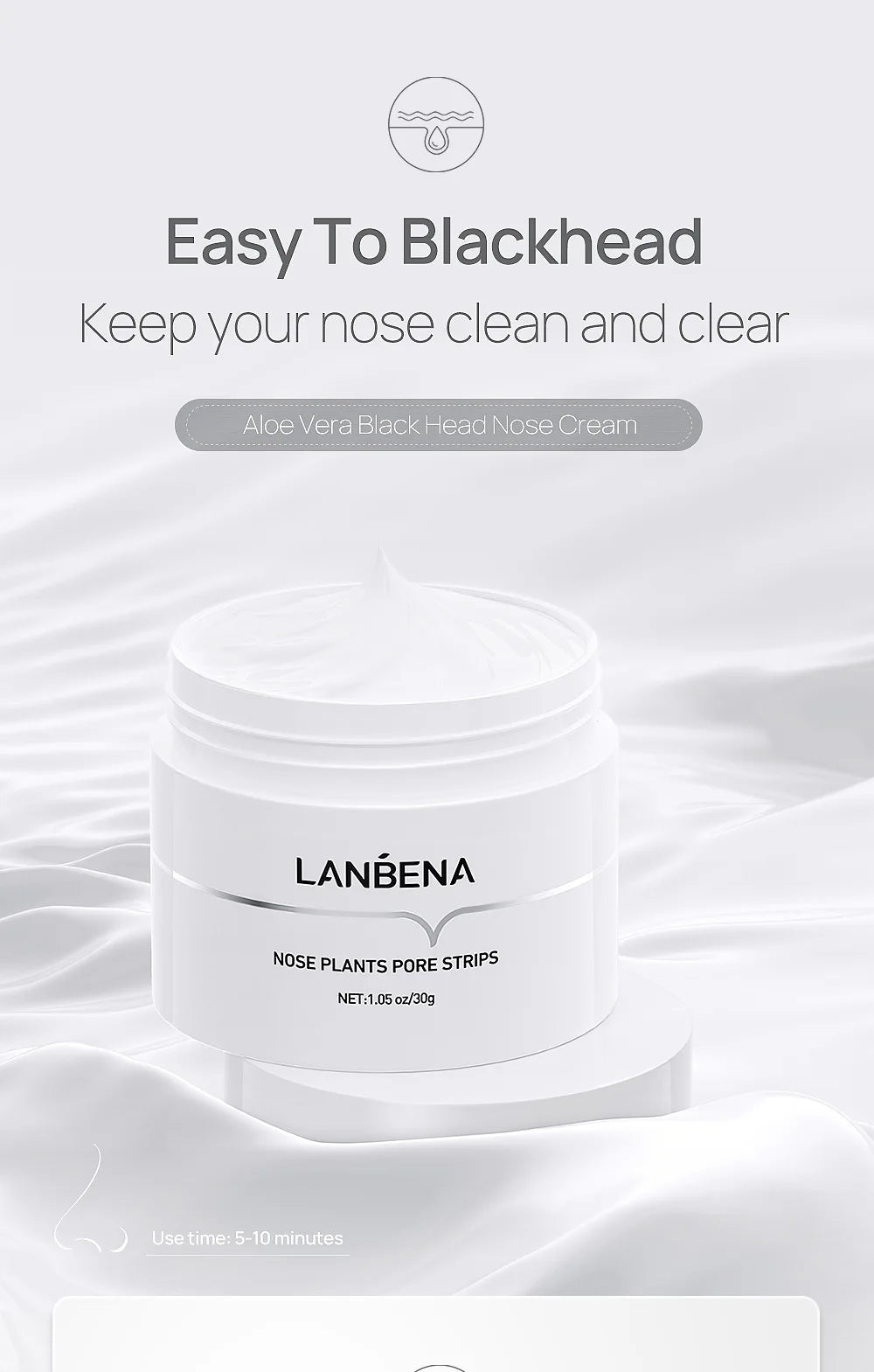 LANBENA Blackhead Remover Nose Mask Pore Strip Black Mask Peeling Acne Treatment Face Deep Cleansing Skin Care Korea Cosmetics