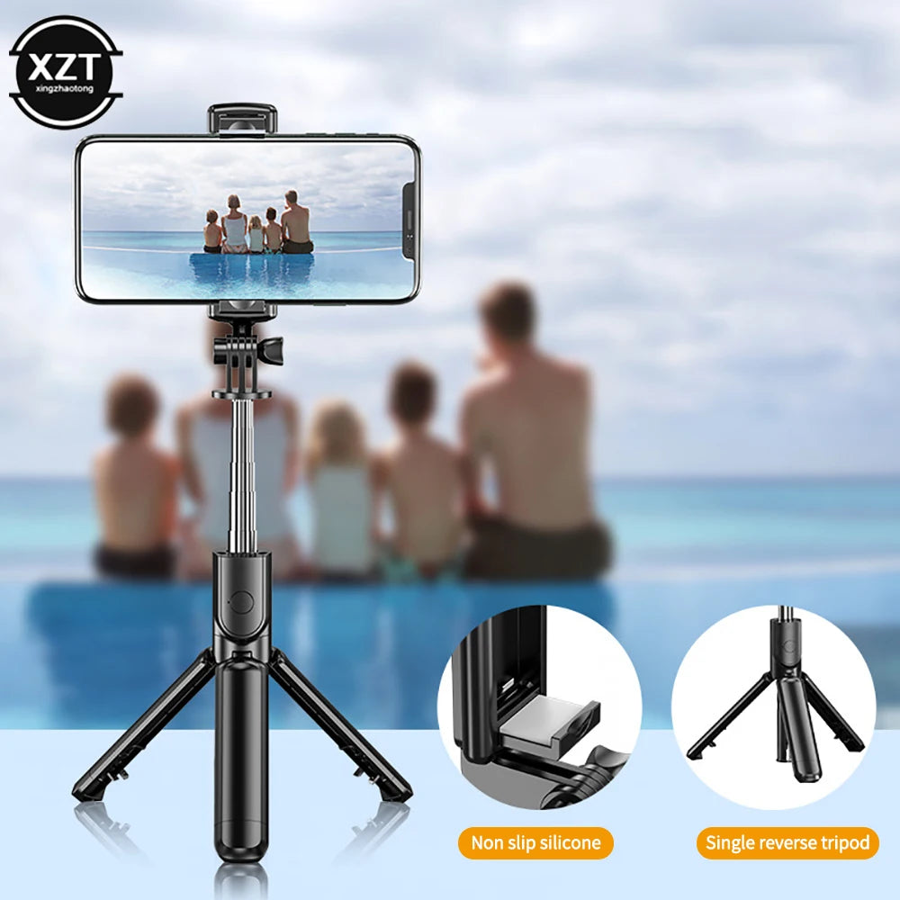 Extendable Wireless Selfie-Stick Monopod Tripod Bluetooth-compatible Selfie Stick for Huawei Xiaomi iPhone Gopro Sports Action