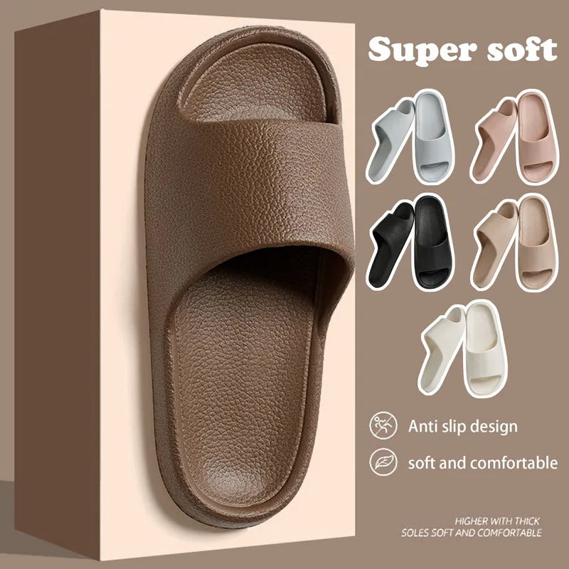 Thick Platform Bathroom Home Slippers Women Fashion Soft Sole EVA Indoor Slides Men sandals 2023 Summer Non-slip Flip Flops