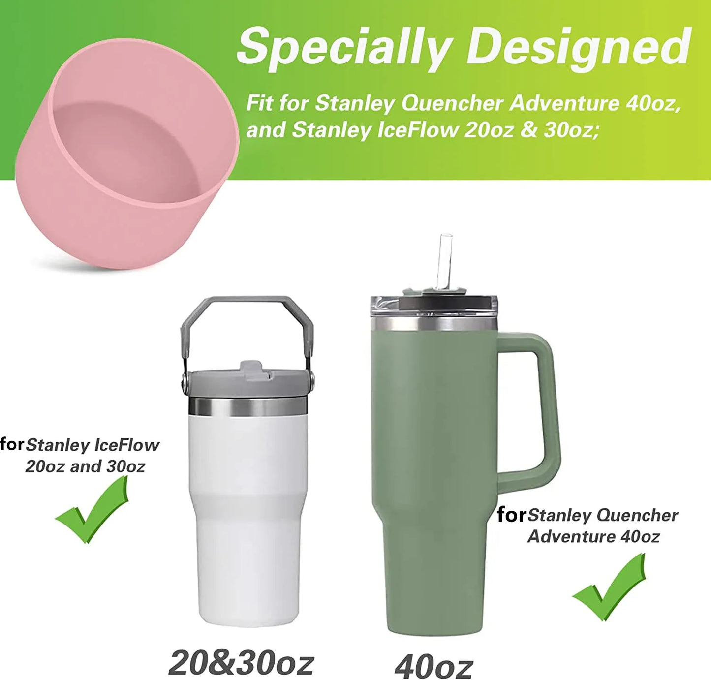 7.5cm Silicone Cup Boot for 40oz  Large Capacity Coffee Tumbler Ice Flow Flip 30oz 20 oz Bottle Cover Bottom Sleeve Cover