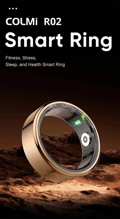 [2024 ] COLMI R02 Smart Ring Military Grade Titanium Steel Shell Health Monitoring IP68 & 5ATM Waterproof Multi-sport Modes - MarvelouStoree