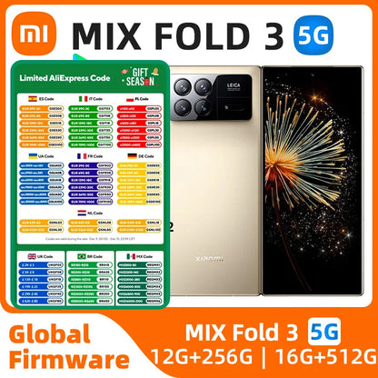 Xiaomi MIX FOLD 3 5g SmartPhone Snapdragon8 Gen2 8.03" OLED 120hz Screen 50MP Leica Camera 4800mAh  Android Original Used Phone