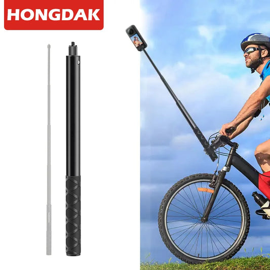 HONGDAK 3m Metal Invisible Extended Edition Selfie Stick Scalable Monopod for Insta360 X2 X3 Accessories For GoPro Stick Tripod