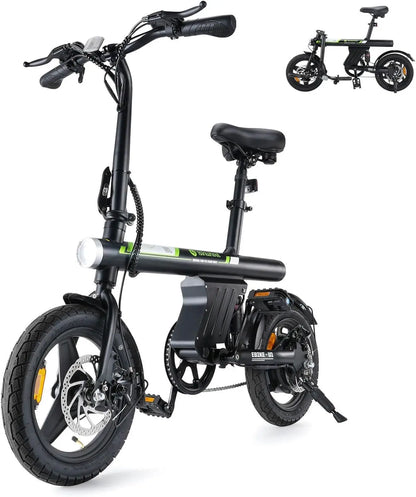 U1 Electric Bike for Adults 500W Motor, 20 mph Folding , 14" Adults Electric Bicycles with Smart Uphill, 280.8Wh