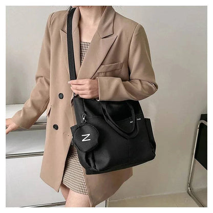 Women Shoulder Crossbody Bag Japanese Canvas Tote Messenger Bag for Student 2024 Ladies Hand Bags Female Handbag Bolsa Feminina