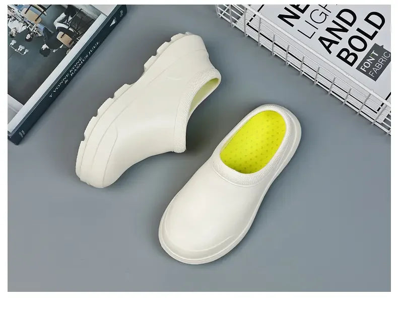 Casual Sneakers Men's Anti Slip Wear Resistant Garden Beach Shoes Lightweight Couples Large Waterproof Nurse Chef Work Shoes