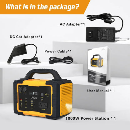 Portable Power Station 600W, 647Wh Backup Lithium Battery, 120V/600W AC Outlet, Solar Generator for Home, Outdoor, Camping