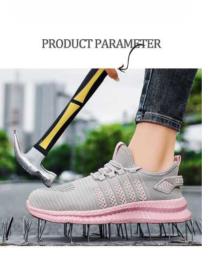 Women's Work Safety Shoes, Anti Impact Steel Toe, Anti Puncture, Wear-resistant Fashion Sports Shoes