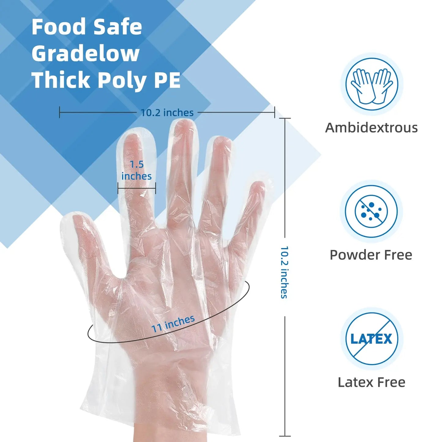 100/1000Pcs Plastic Disposable Gloves Food Grade Clear Gloves Household Cooking Dealing Cleaning Kitchen Restaurant BBQ Glove