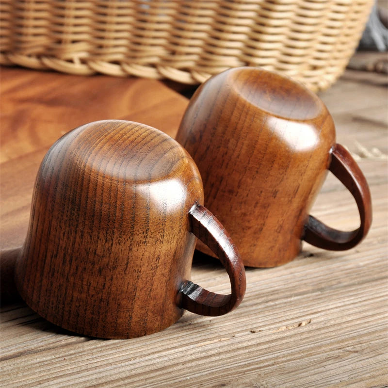 Wooden Big Belly Cups Handmade Natural Spruce Wood Cups Beer Tea Coffee Milk Water Cup Kitchen Bar Drinkware for Kitchen