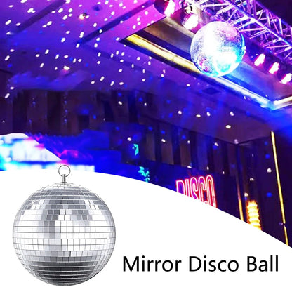 Glass Mirror Balls Reflective Glass Rotating Mirror Ball Hanging Mirror Disco Ball 8 Inches Glitter Glass Mirror Disco Ball