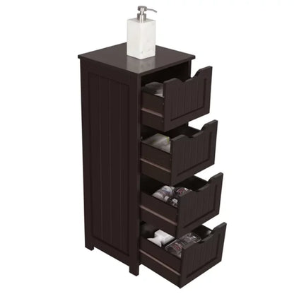 New Bathroom Cabinets Wooden Storage Cabinet Organizer with 4 Drawers for Bathroom White Bathroom Furniture