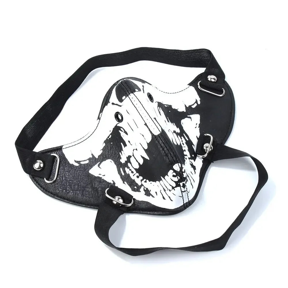 Headworn Mask Metal Willow Nail Hollow Anti Bite Mask Cyberpunk Black Photography Knife Stage Performance