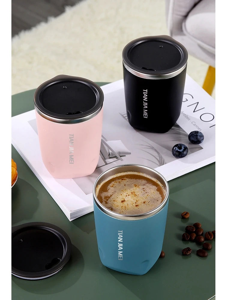 300ml Stainless Steel Coffee Mug Leak-Proof Travel Thermal Vacuum Flask Insulated Cup Milk Tea Water Bottle Tumbler Drinkware