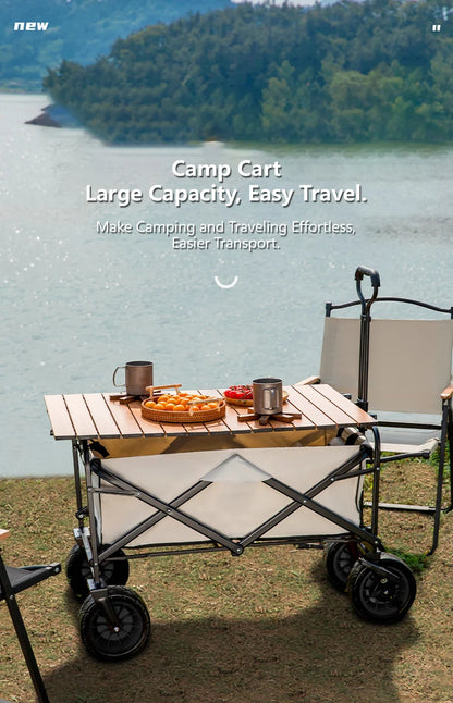 Camping Cart Outdoor Foldable Cart Oversized Camping Vehicle Picnic Vehicle Trailer Camping Trolley Stall Small Cart