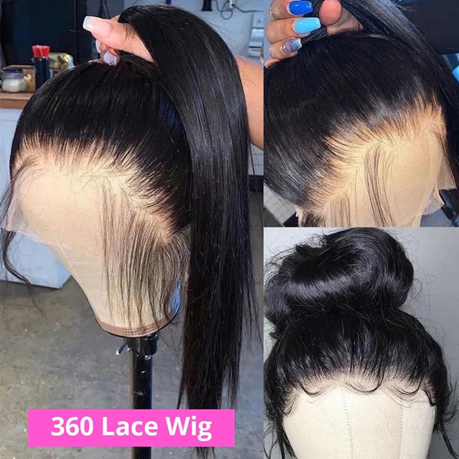 Ready to Wear Glueless Wig Straight 13x6 Transparent Lace Frontal Wig 30 34inches Human Hair Bone Straight 6x4 Lace Frontal Wigs