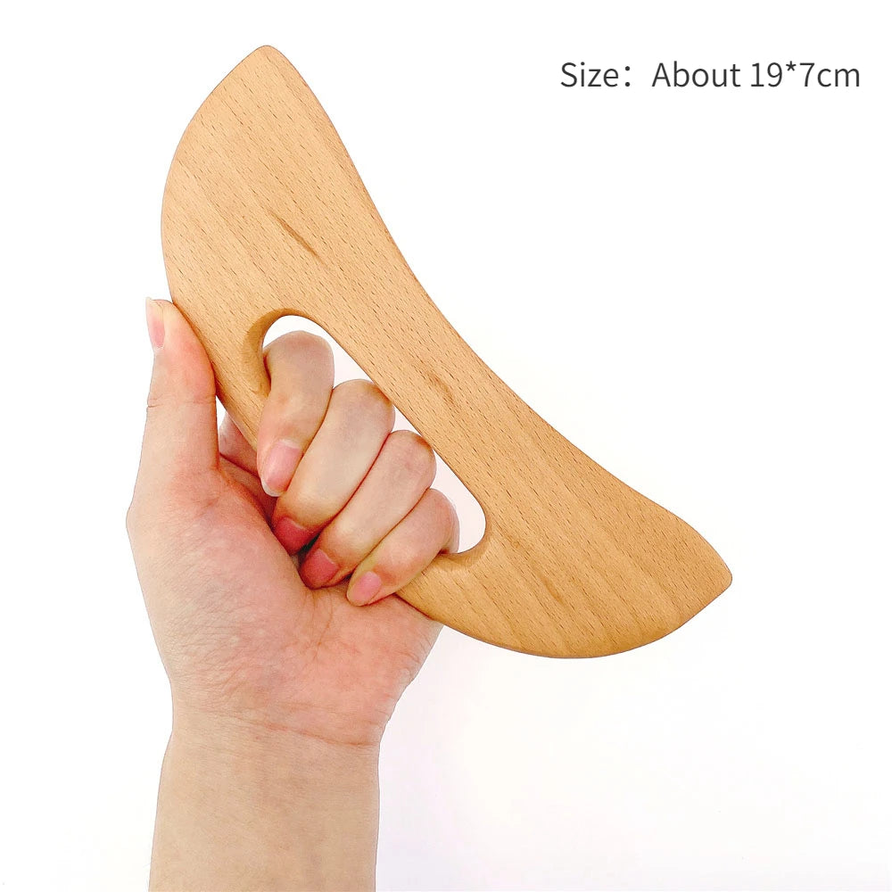 New Beech Scraping Board Wooden Guasha Massage Tool For Back Neck Body Meridian Beauty Dredge Board Carbonized Acupuncture Board