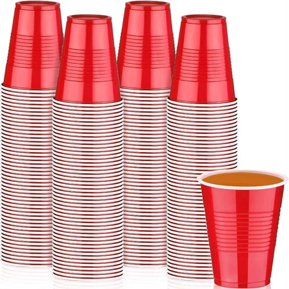 50PCS 16OZ Plastic Party Cups in Red Blue for Drinks, Soda, Punch, Barbecue, Cola or Water Disposable