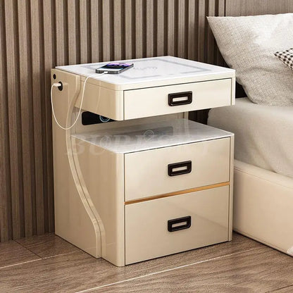 Bedside Table For Living Room Smart Ctorage Cabinet Modern Furniture Bed Side Safe For The Bedroom With Wireless Charging