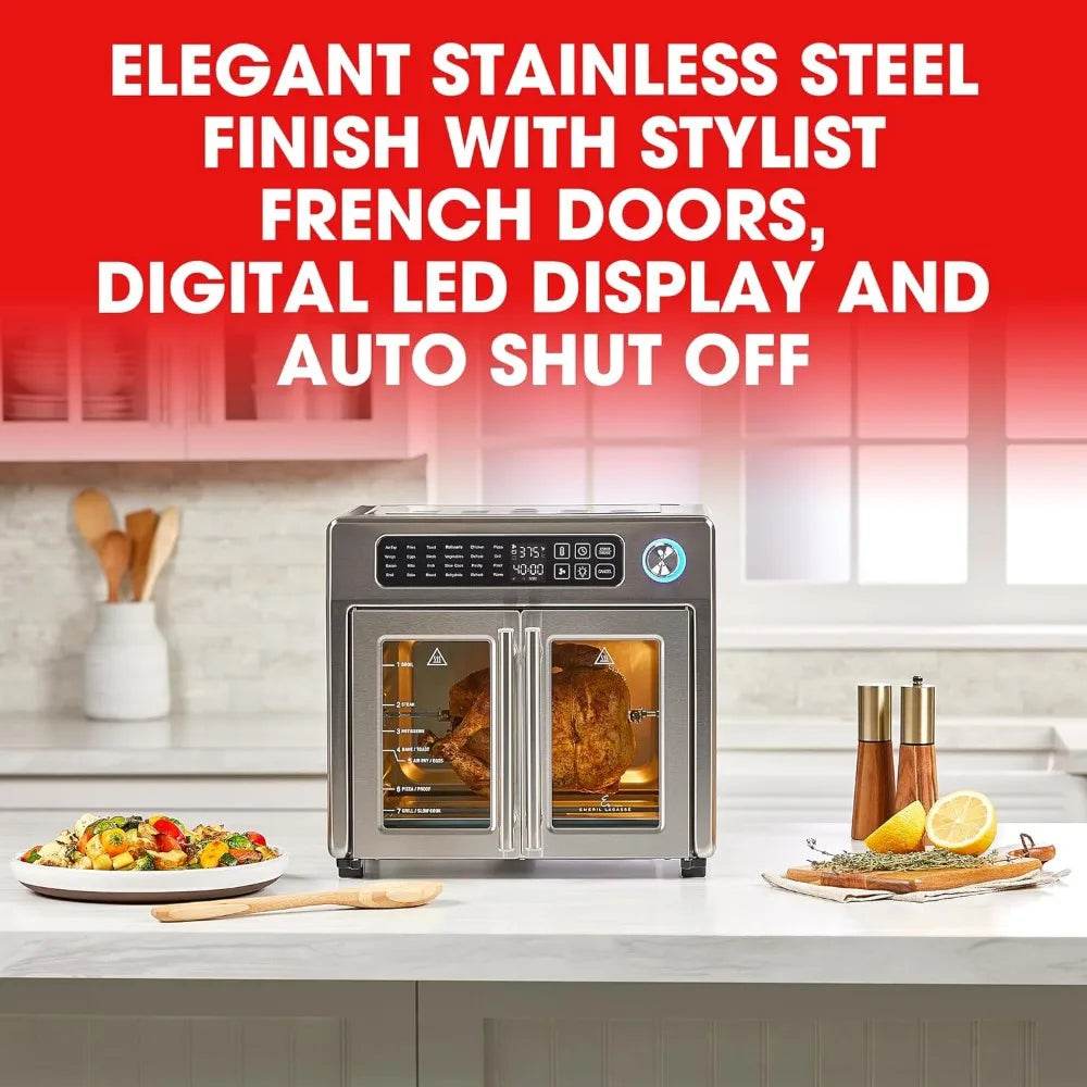 26 QT super large air fryer, convection oven with French door, stainless steel Shipping - MarvelouStoree