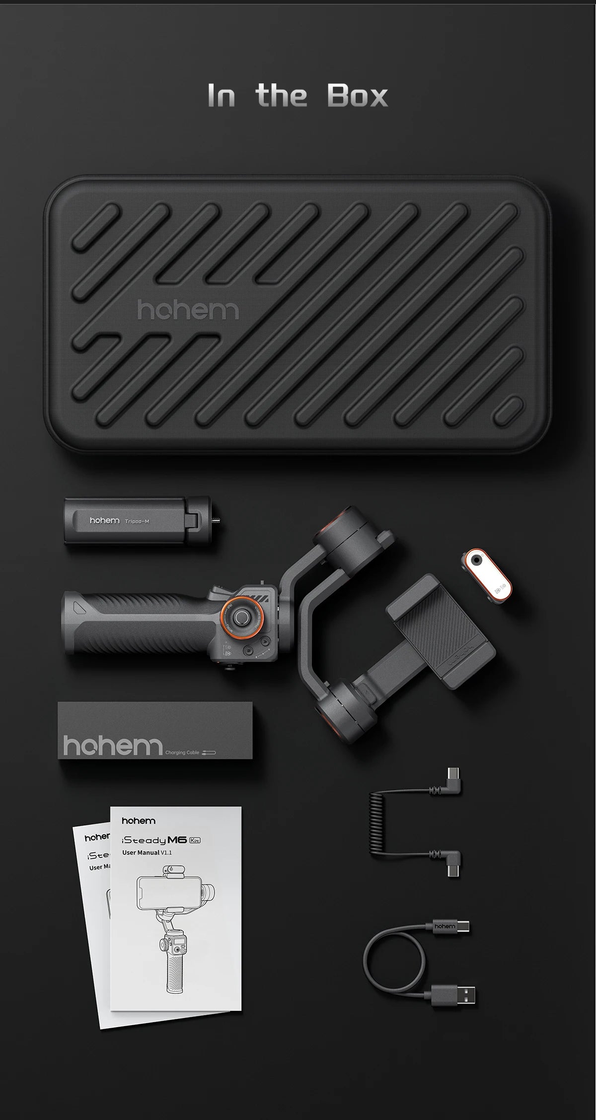 Hohem iSteady M6 Smartphone Gimbal Stabilizer, 3-Axis Gimbal, AI Auto-Tracking, Fill Light, for iPhone and Android