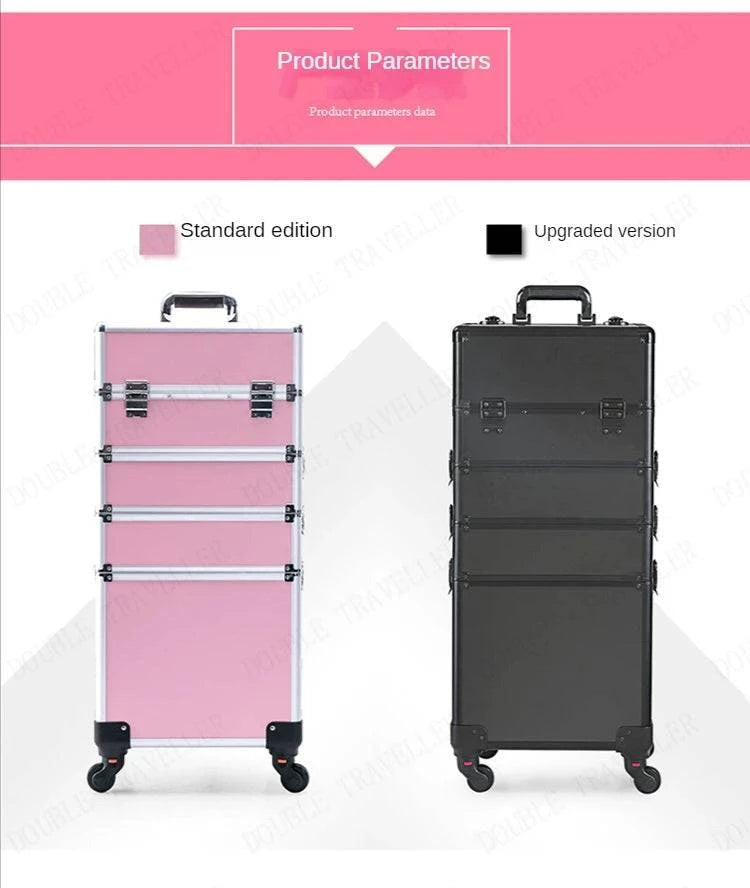 Multi-functional New Trolley cosmetic bag,rolling luggage Makeup Toolbox case Cosmetic Bags on Wheel,Nail tattoo trolley box bag - MarvelouStore