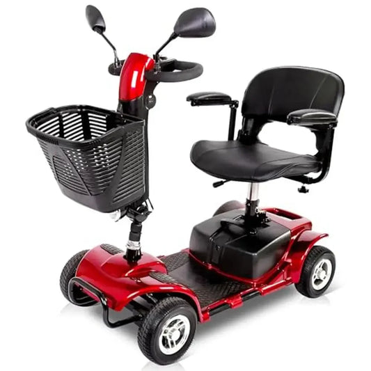 All Terrain Mobility Scooter Seniors Folding Power Wheelchair with Seat Rearview Mirrors Horn & Basket FSA & HSA Eligible 37"