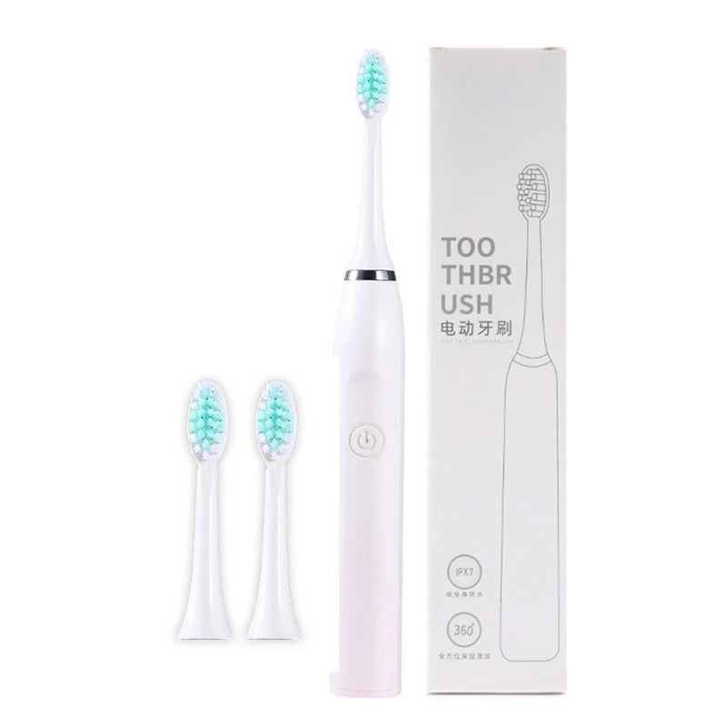 Ultrasonic Electric Toothbrush, 5 Modes, AA Battery Powered Toothbrush, 3 Brush Heads 19800 Vibrations Per