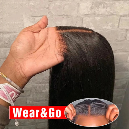 Pre Cut Glueless Wigs Human Hair Ready To Wear And Go Preplucked Straight 13x6 HD Lace Frontal Wig Human Hair For Women 100% 200