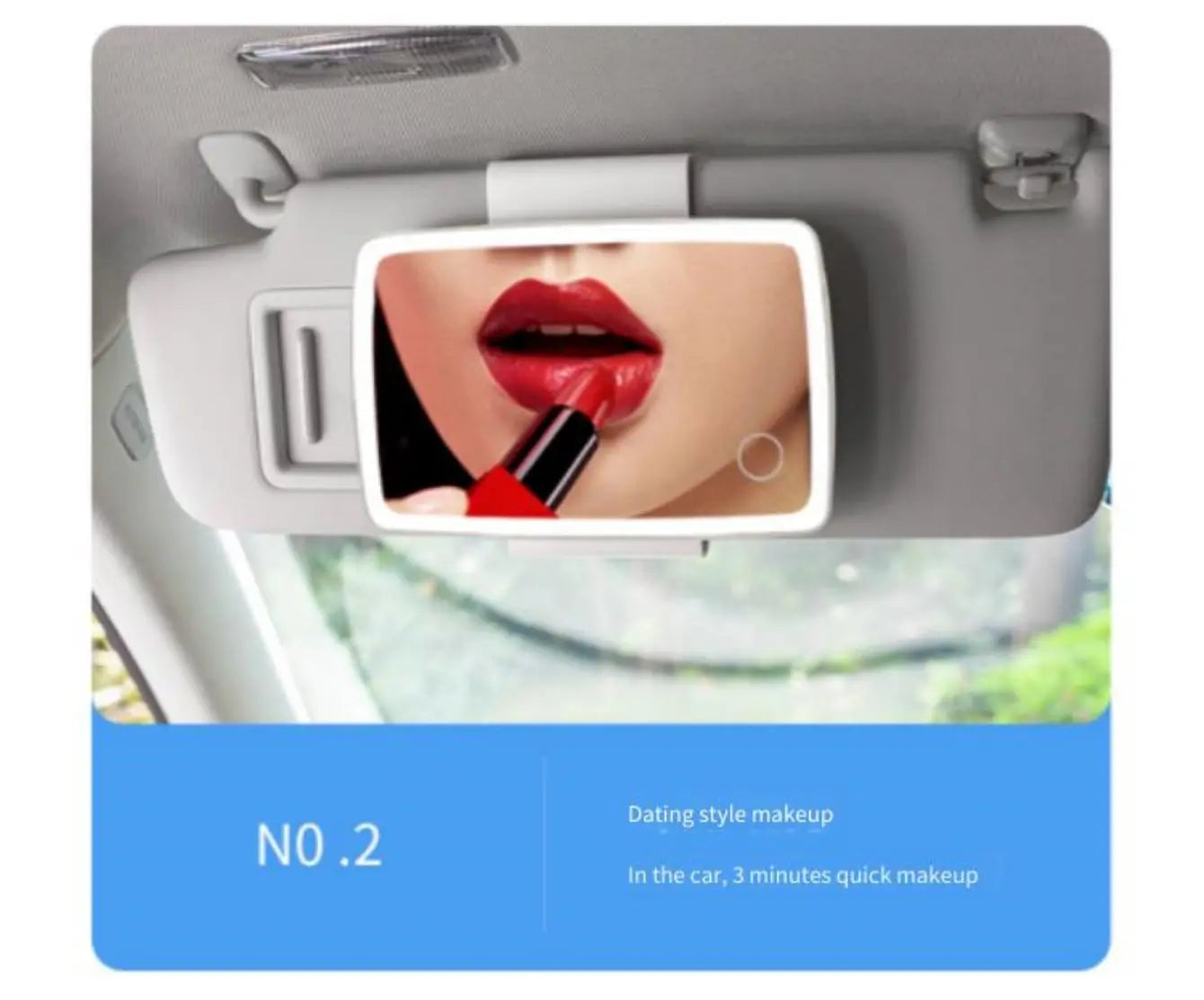 Car Sun Visor Vanity Mirror Rechargeable Touch Sensor Cosmetic Mirror Large Screen Car Vanity Mirr