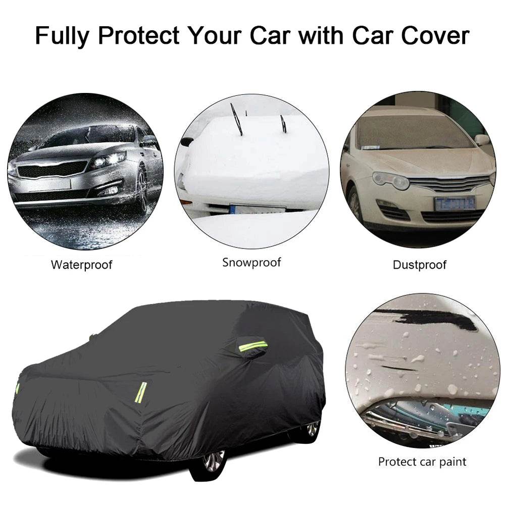 S-XXL Car Cover Sedan Full Covers with Reflective Strip Sunscreen Protection Dustproof&Waterproof UV Scratch-Resistant Universal - MarvelouStoree