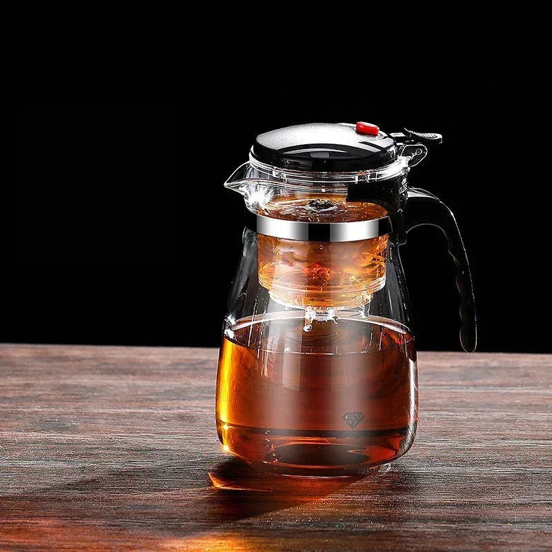 Chinese Style Kung Fu Teapot Heat Resistant Glass Teapot with Tea Water Separation Filter Home Coffee Pot Home Teaware Set