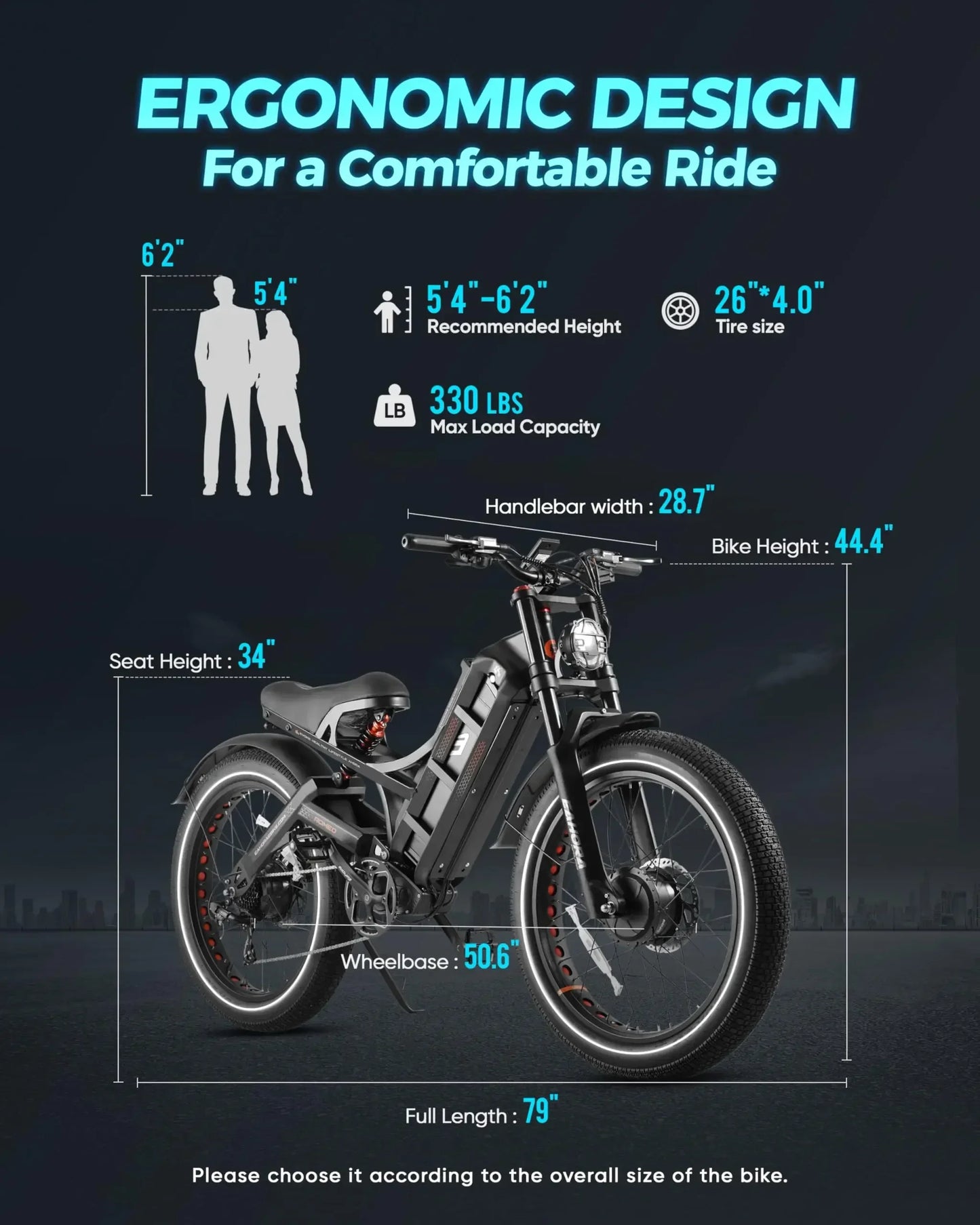 Romeo Pro 2 Ebike 3000W Dual Motor 52V 60AH Battery 26*4.0 Fat Tire Electric Bicycles Mountain Snow Off-Road Adult Electric Bike