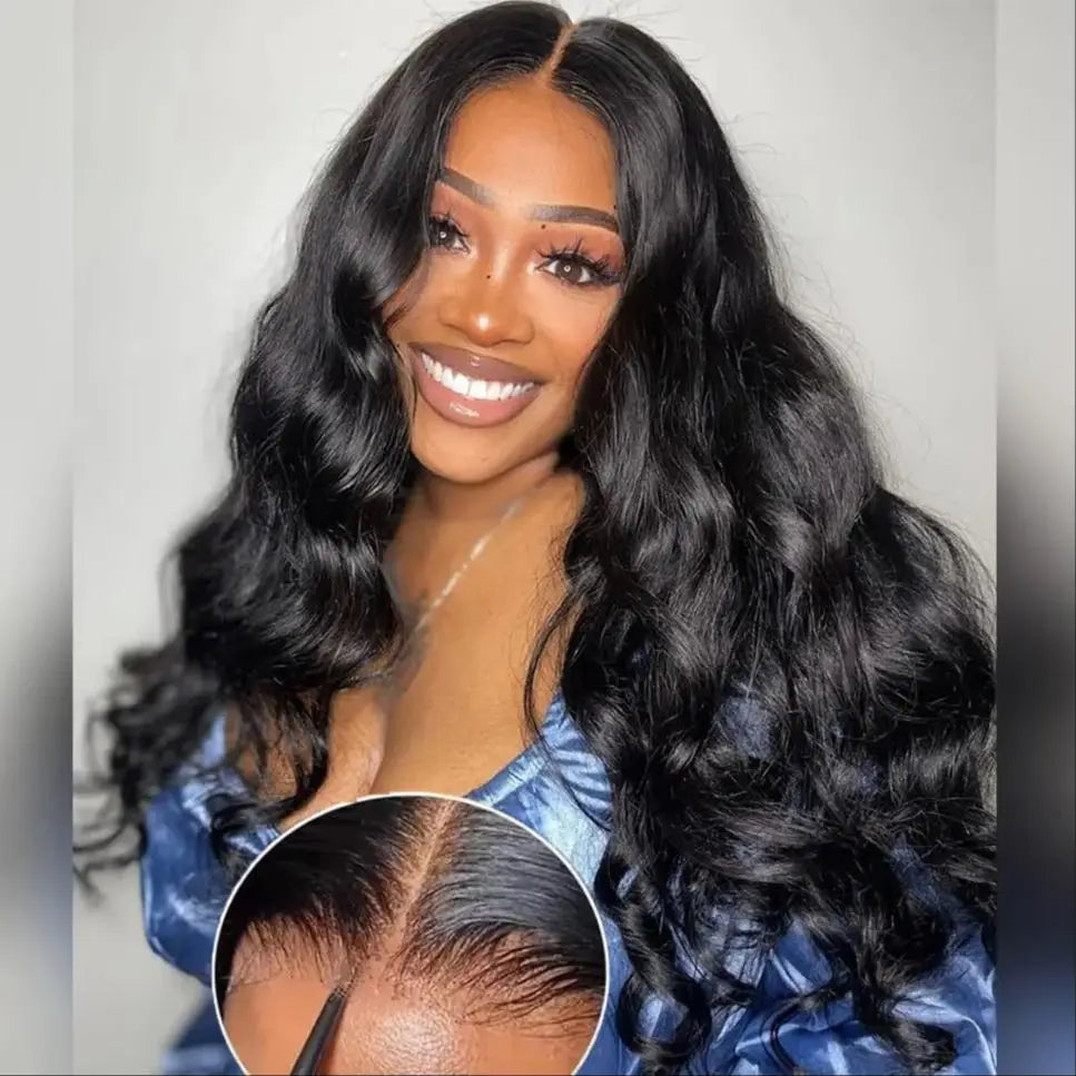 180% Body Wave Glueless Wig Human Hair Ready To Wear 5x5 Lace Closure Human Hair Wigs For Women 6x4 Pre-Cut Lace Closure Wig