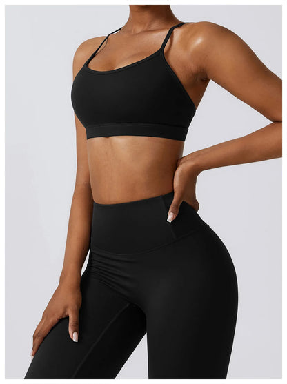 Sportswear Yoga Set Women's Workout Clothes Athletic Wear Sports Gym Legging Seamless Fitness Bra Crop Top Long Sleeve Yoga Suit