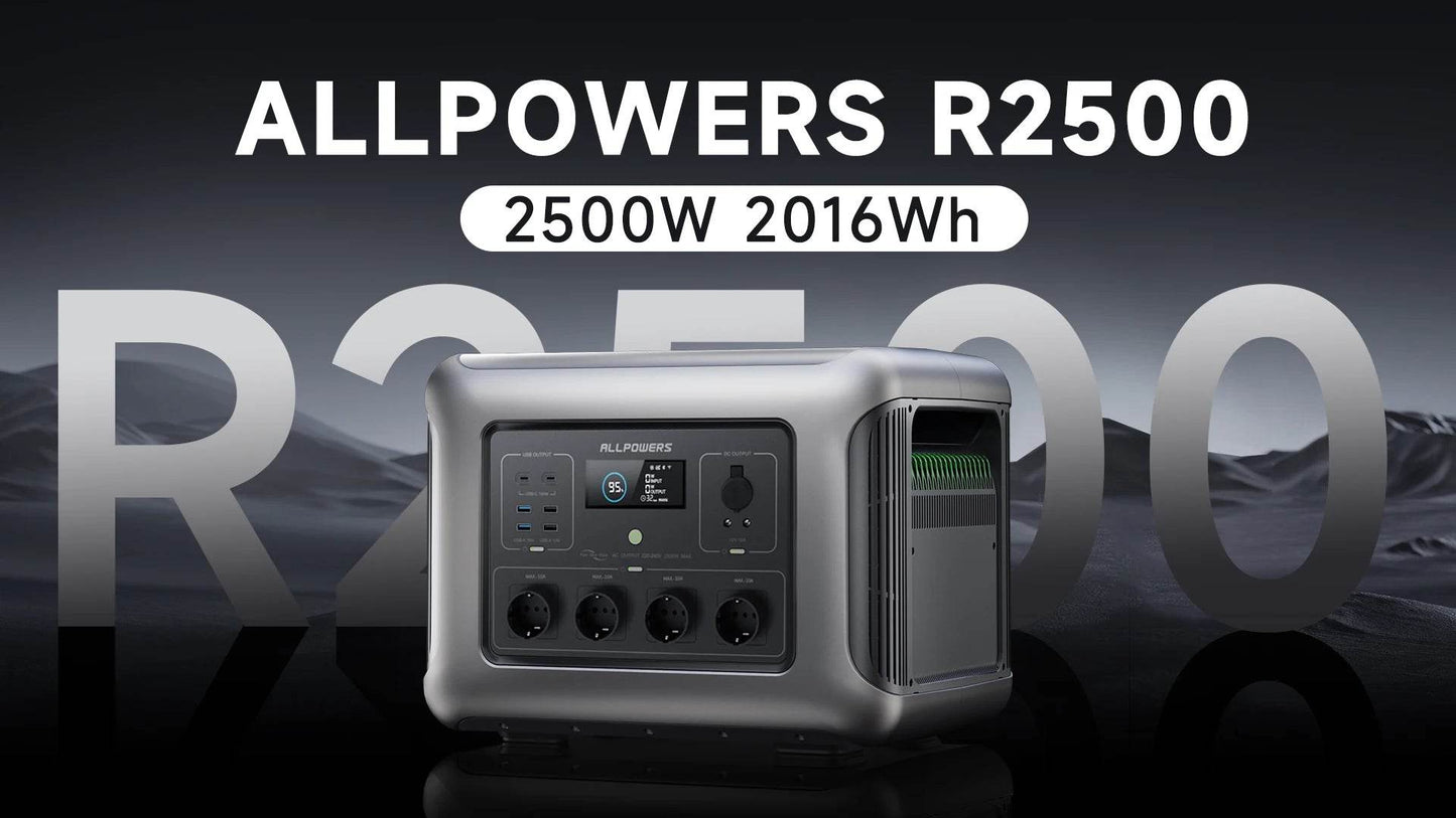 ALLPOWERS R2500 Portable Power Station 2016Wh Expandable to 20kWh LFP Battery 2500W Emergency Household / Outdoor Power Supply - MarvelouStoree