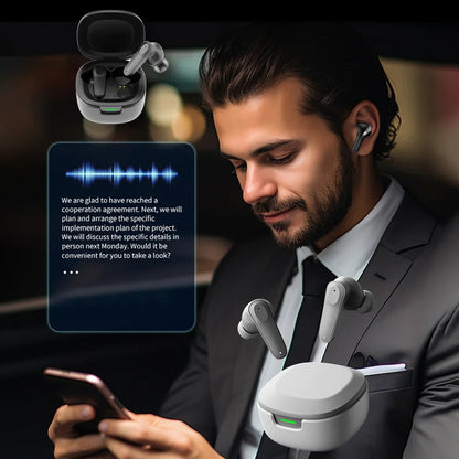 Real Time AI Translator Earbuds Bluetooth 5.4 Languages Translation Headphones Intelligent Voice Translators for Outdoor Travel