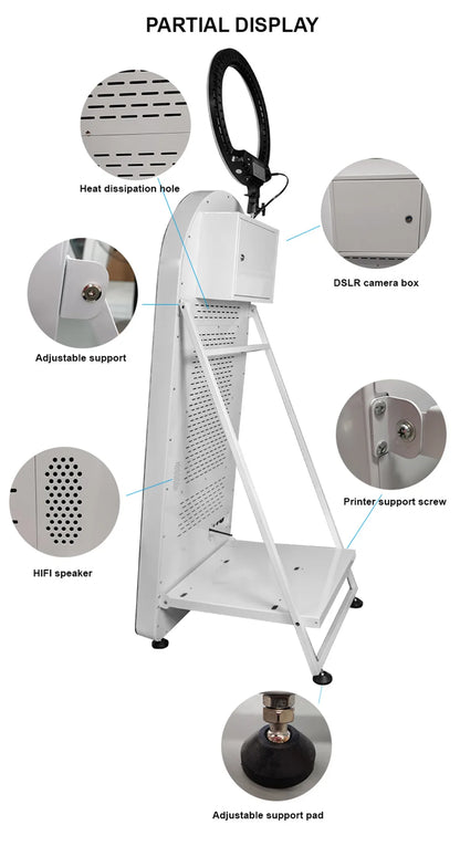 DSLR Photo Booth 32" Selfie Touch Screen Machine Magic Mirror Photo Booth for Party Wedding Events Christmas With Flight Case
