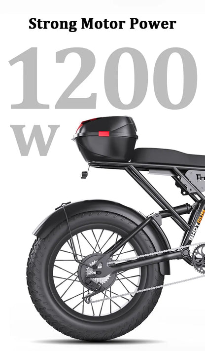 U.S. warehouse F2 1200W 48V 20Ah  40-50km Riding Range  20''x4'' electric motorcycles Fat Tire Electric Bike