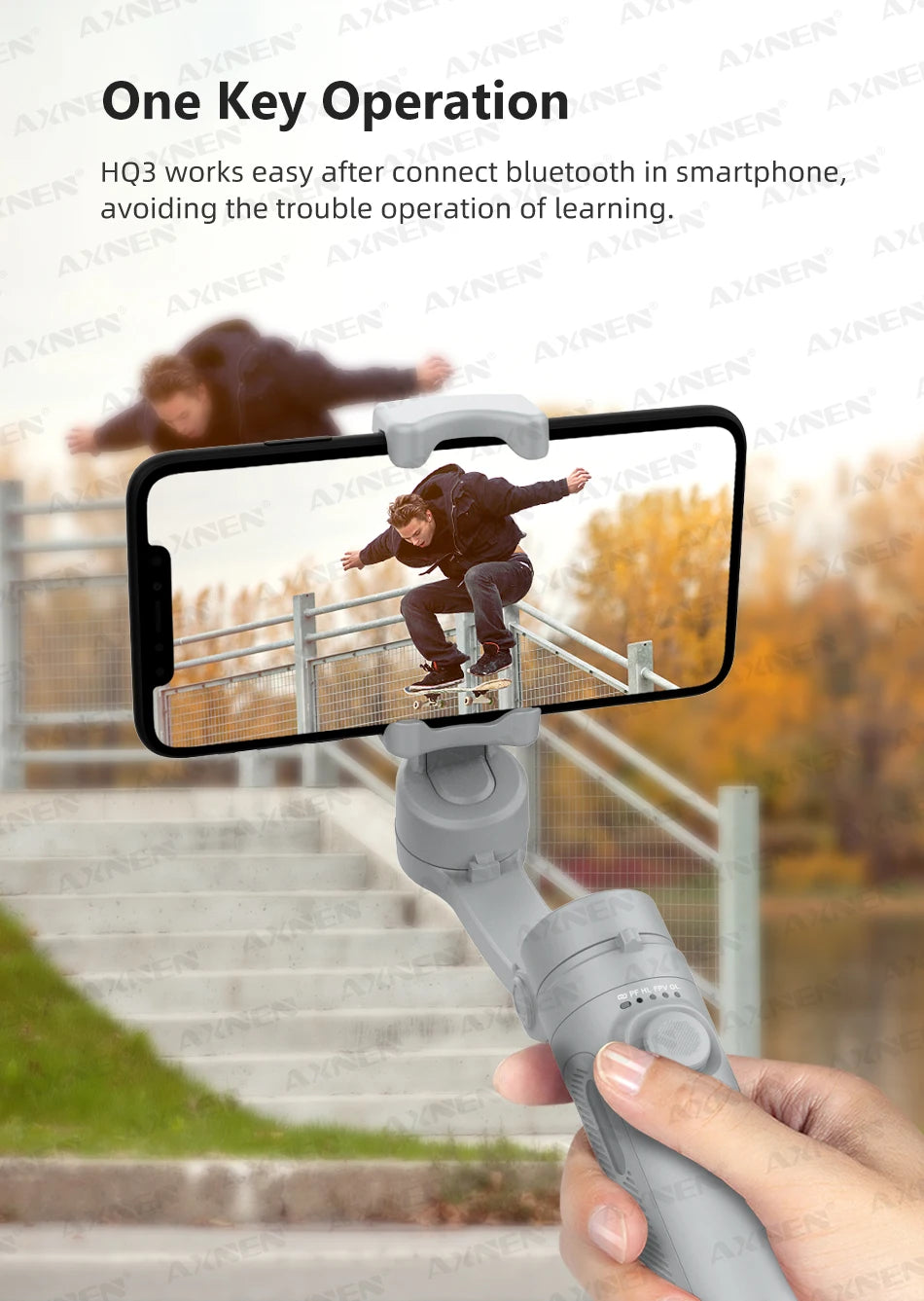 Handheld 3-Axis Gimbal Stabilizer for Smartphone Cellphone, Video Record Vlog Stabilizer for iPhone Xiaomi Huawei Samsung Mobile