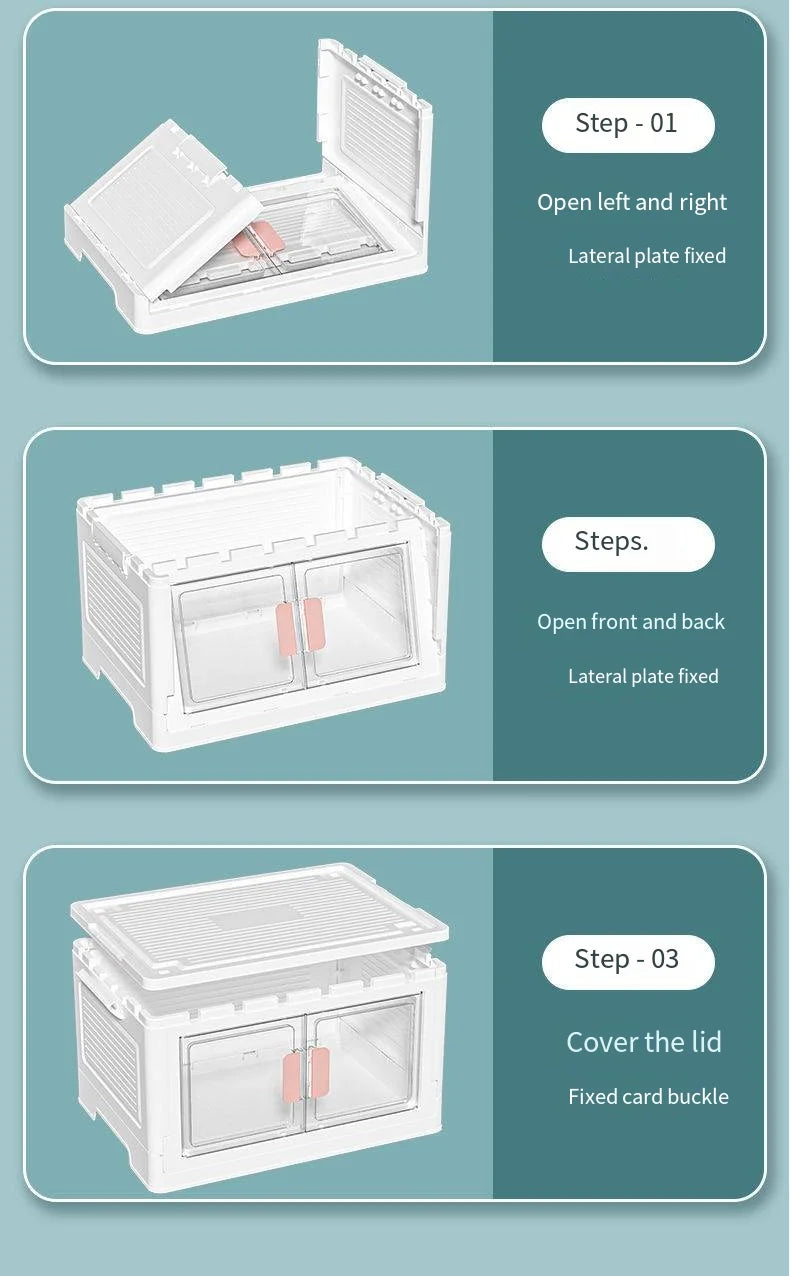 Car Door Cabinet Folding Boxes Outdoor Double Sorting Book Storage Household Transparent Student Storage Plastic Office Storage