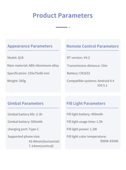 360 Rotation Following Shooting Mode Gimbal Stabilizer Selfie Stick Tripod Gimbal For iPhone Phone Smartphone Live Photography