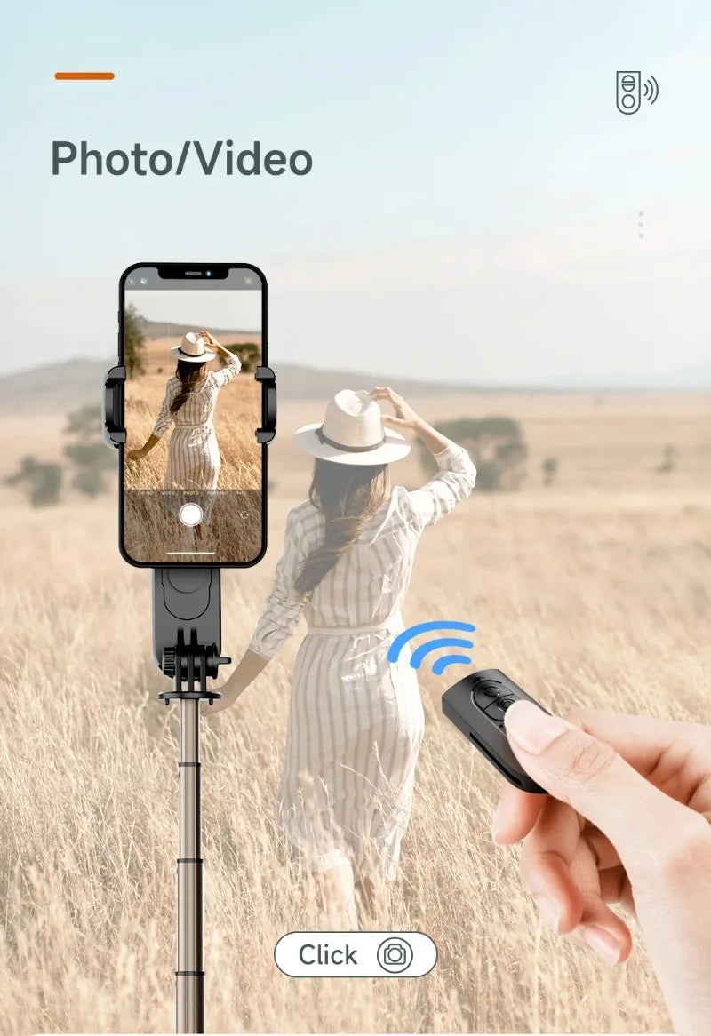 Gimbal Stabilizer with Fill Light Selfie Tripod Wireless Anti-shake Bluetooth Stabilizer for Smartphone Xiaomi IPhone 16 Pro Max