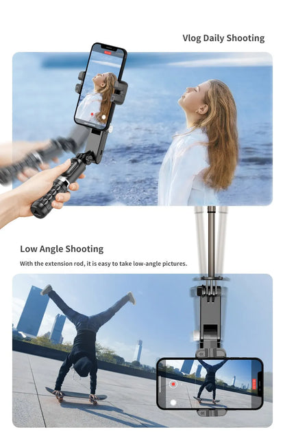 360 Rotation Following Shooting Mode Gimbal Stabilizer Selfie Stick Tripod Gimbal For iPhone Phone Smartphone Live Photography