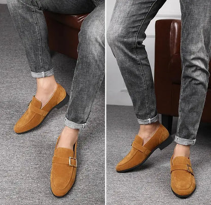 Spring New Mens Casual Business Shoes Loafers Men Dress Shoes Faux Suede Driving Shoes Fashion Formal Shoes for Men Sneakers