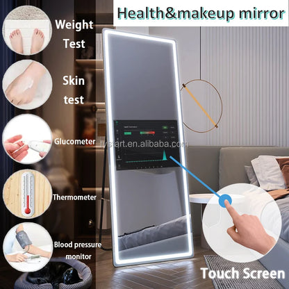 Smart Mirror, Magic Gym Workout Full Size Tv Mirror Bathroom Mirror Touch Screen Android Beauty Salon With TV Hotel Home