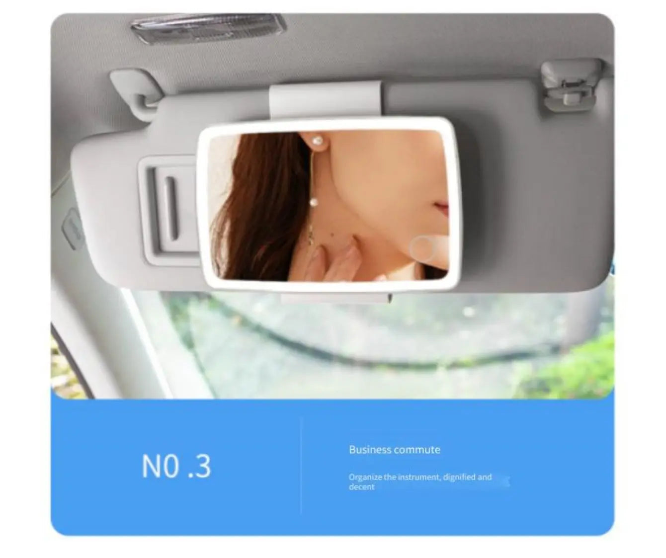 Car Sun Visor Vanity Mirror Rechargeable Touch Sensor Cosmetic Mirror Large Screen Car Vanity Mirr