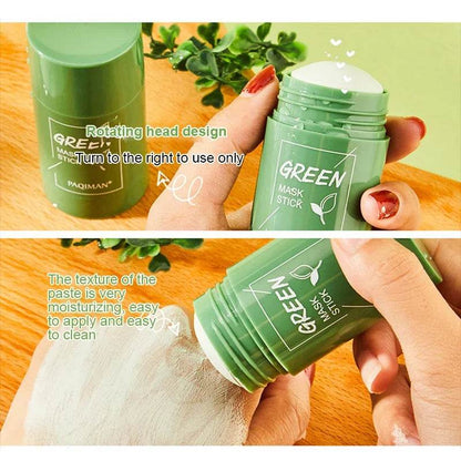 Hot Green Tea Solid Cleansing Mask Dispel Acne Blemish Mark Remove Blackhead Acne Smearing Mud Film Hydrating Mask 2024 - MarvelouStoree