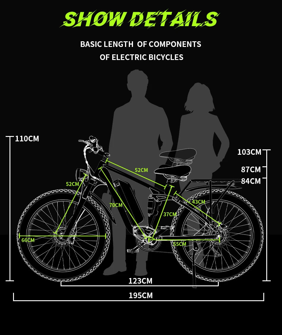 Stock DUOTTS S26 Dual Motor 750W*2 Electric Bike with 48V 20AH Lithium Battery Snow Mountain Fat Tire for Adults EU Warehouse