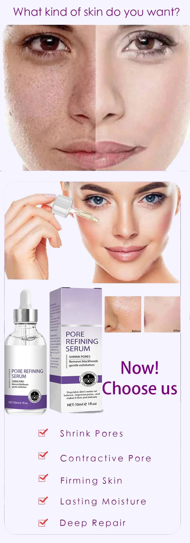 Skin Texture | Pore Refining Resurfacing, Brightening Facial Serum with Retinol and Niacinamide Non-Comedogenic